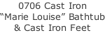 0706 Cast Iron “Marie Louise” Bathtub & Cast Iron Feet