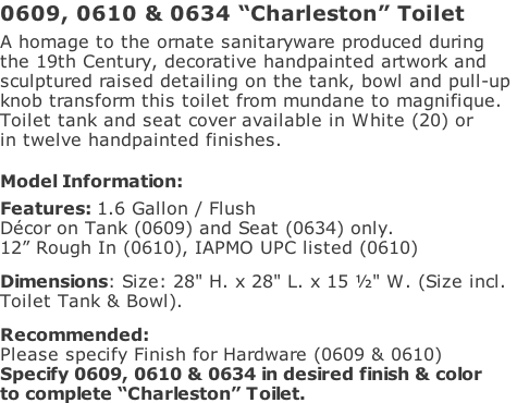 WC Chasse Haute complet CHARLESTON SV - Herbeau