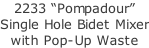 2233 “Pompadour” Single Hole Bidet Mixer with Pop-Up Waste