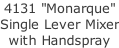 4131 "Monarque"  Single Lever Mixer with Handspray